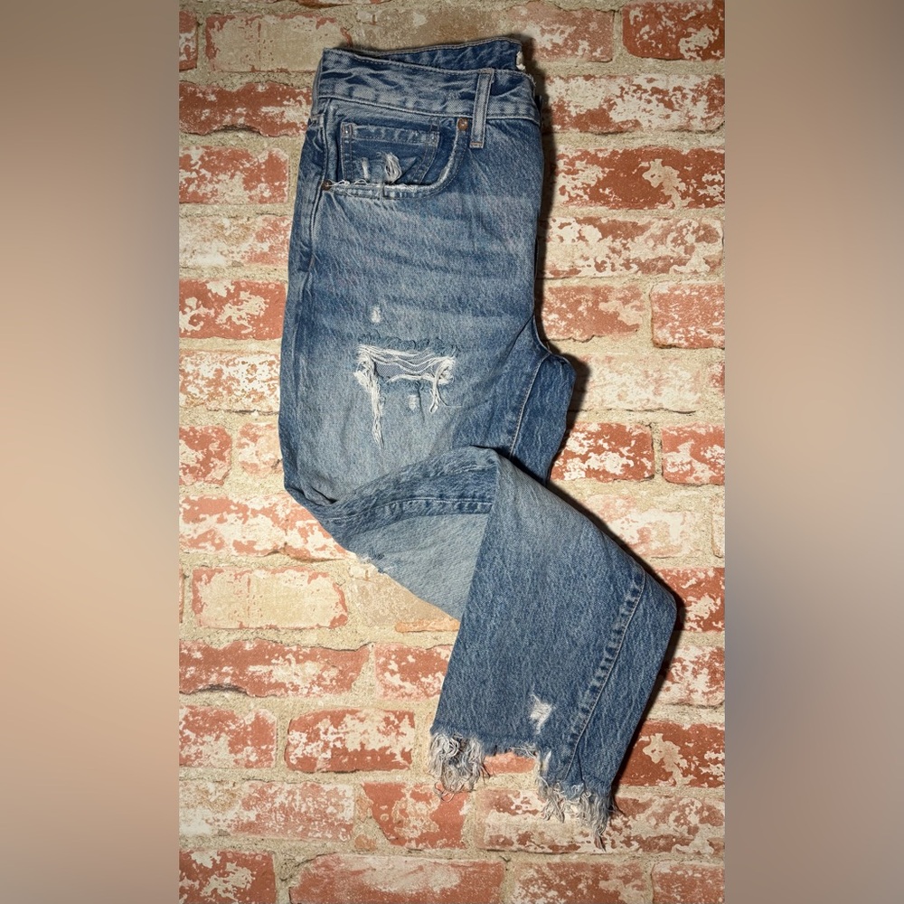 We The Free Distressed Blue Denim Jeans